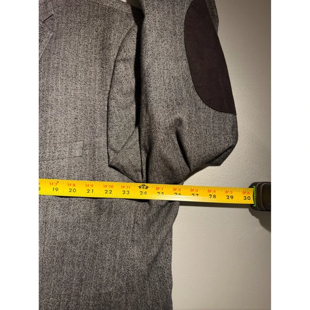 US Polo Assn Mens Grey Herringbone Blazer Elbow Patch Plaid Lining GLE4017J